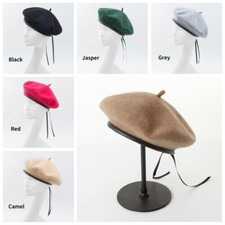 1 PC Bonnet Béret Femme Laine Uni Noir Chaleur Décontracté