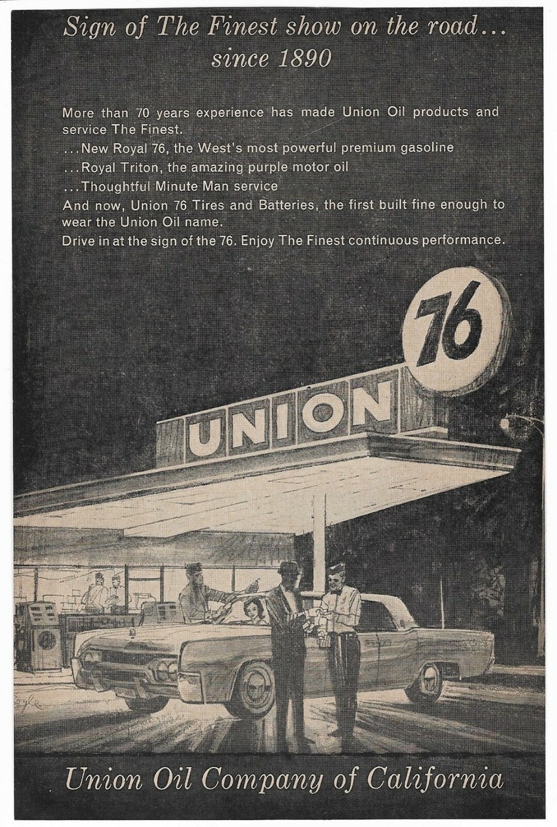 Vintage 1960's San Francisco - Union 76 Oil Gas Filling