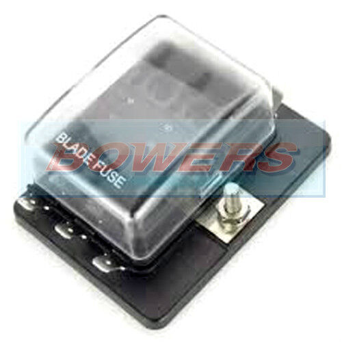 12V / 24V 6 WAY LED LIGHT BLADE FUSE BOX HOLDER 1 SINGLE POWER INPUT IN BUS BAR - Afbeelding 1 van 2