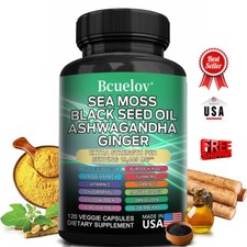 Sea Moss, Black Seed Oil, Ginger, Turmeric, Ashwagandha 16 in 1 Multivitamin 