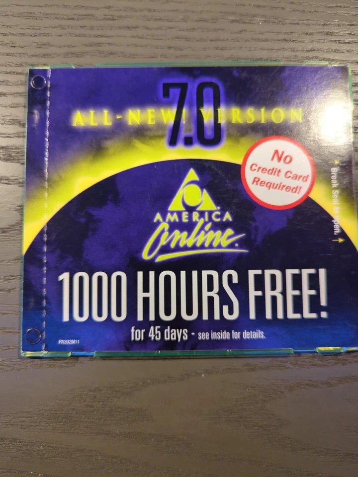 All-New Version 7.0 AOL CD - New & Sealed Vintage - Neon Green & Purple Case - Image 2 of 2
