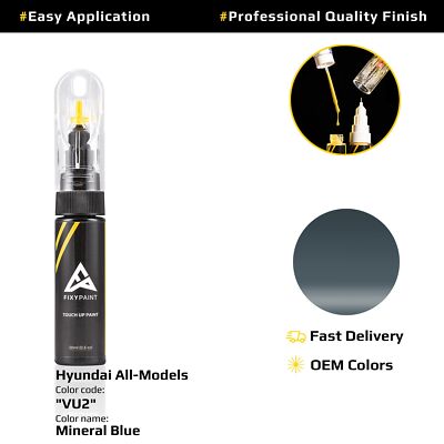 Touch up Paint for Hyundai Code: VU2 Mineral Blue Easy Apply Scratch Repair