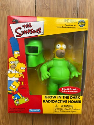 PLAYMATES INTERACTIVE SIMPSONS GLOW IN THE DARK RADIOACTIVE HOMER TOY FIGURE WOS