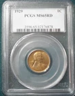 1929 Lincoln Cent MS65RD RED PCGS Wheat Penny