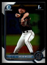 2022 Bowman Draft #BDC-195 Jacob Miller Chrome Card Miami Marlins
