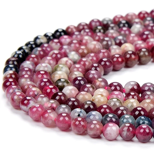 Piedra preciosa natural de Madagascar eudialito AA redonda 3 mm 4 mm cuentas sueltas 15 pulgadas (P80) - Imagen 2 de 3