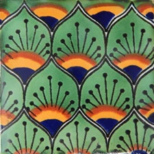 Mexican Tile Folk Art Handmade Talavera Backsplash Handpainted Mosaic # C154
