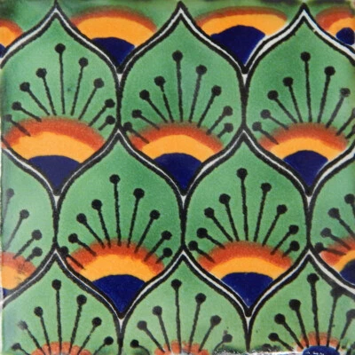 Mexican Tile Folk Art Handmade Talavera Backsplash Handpainted Mosaic # C154