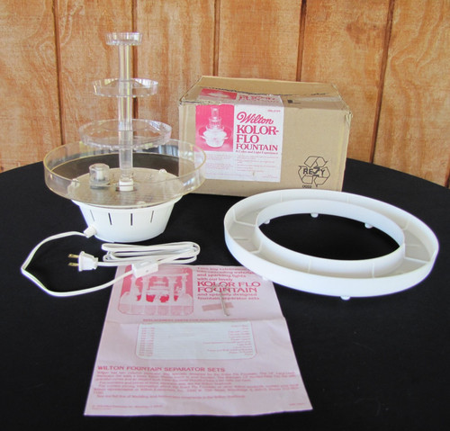 Vintage Wilton Electric Lighted Water Cascade Fountain +Flower Ring Wedding Cake