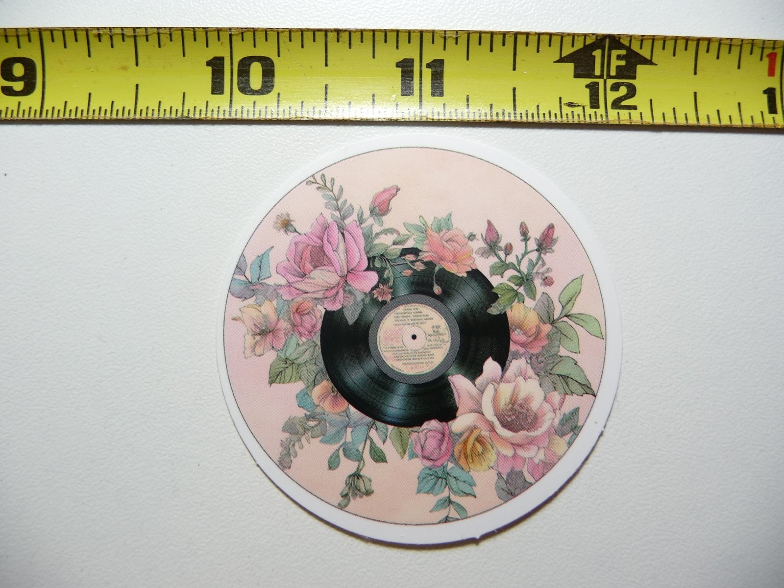 Vinyl Record Style Sticker Decal LP DJ Music Concert Baby Flowers