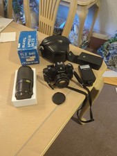 NIKON EM 35mm SLR Film Camera w 50mm F1.8, Tokina 80-200, Flash