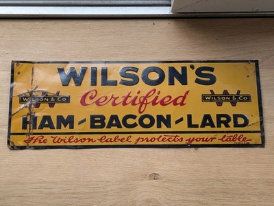 Wilson Meatpacking Co Embossed Minnesota Albert Lea Advertising Sign Ham Bacon
