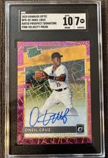 2020 Donruss Optic Rated Rookie Oneil Cruz PINK VELOCITY Auto Pirates SGC 10/7 