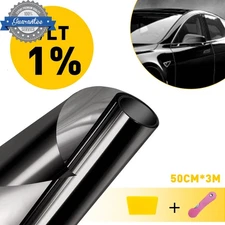 20 Inch x 10 Feet Car Window Tint Window Privacy Film Heat & UV Block 1% VLT