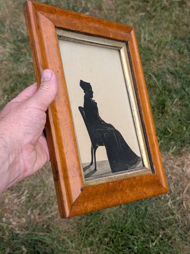 2x Antique 19th C Gold Highlighted Silhouette Portrait Lady by Samuel Metford - Picture 23 of 24