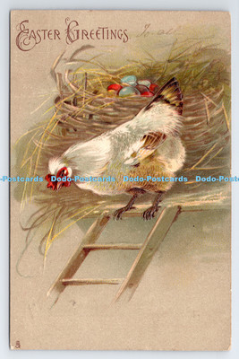 R778864 Ostergrüße Hühner Eier stecken Kunstserie 2834 PM Scarborough