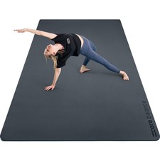 Image of Extra Large Exercise Mat 6mm Thick TPE Yoga Fitness 183cm x 116cm Core Balance