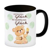 BäR Kaffeebecher In Schwarz Mit Spruch Geteiltes GlüCk Ist Doppeltes GlüCk