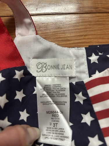 Girls Dress 4th Of July 3T Toddler Red Bow Tie Memorial Day Flag Stripes White - Picture 6 of 6