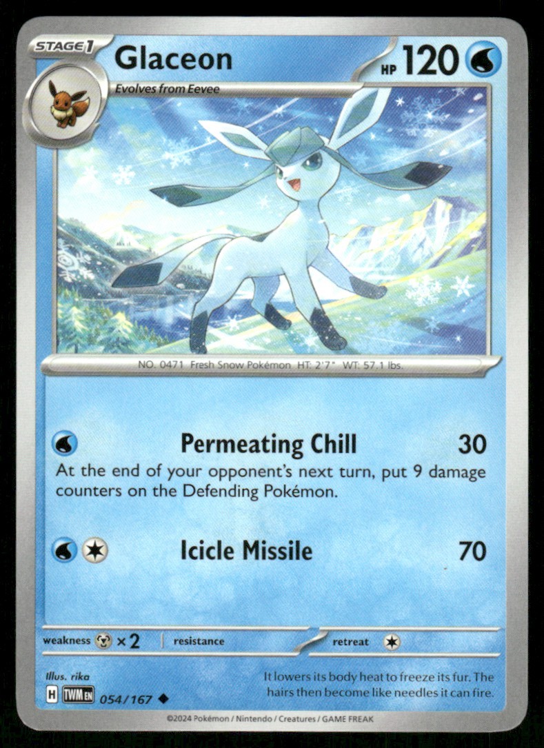 2024 Scarlet & Violet Series - Twilight Masquerade Glaceon Uncommon #54