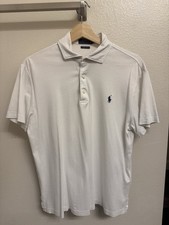 Ralph Lauren Polo White Mens M Custom Slim Fit Short Sleeve Shirt Classic