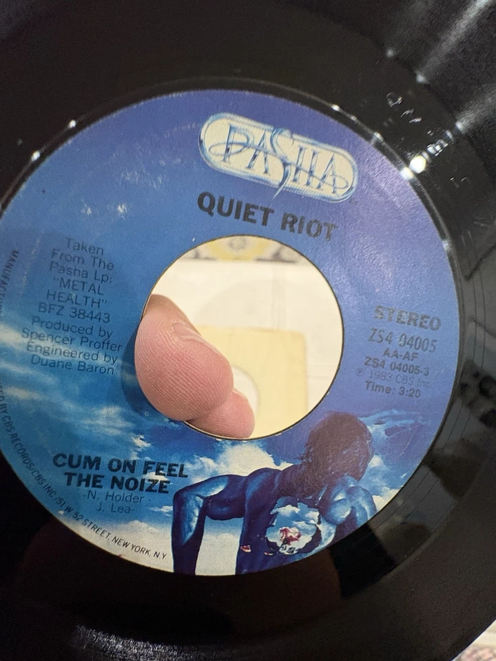 Quiet Riot - Cum On Feel the Noize 7" Vinyl Single 1983 Pasha Metal 45 RPM NM - Image 2 of 3