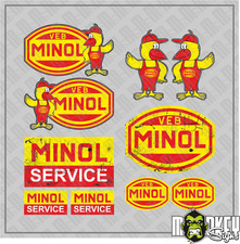 Juego de pegatinas MINOL - 10 piezas - marca de culto RDA / pegatinas decorativas vintage