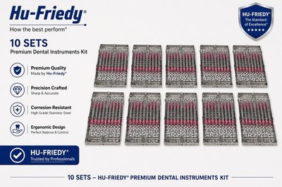 Hu Friedy Dental Hygiene Instruments Set of 10 PCS With Sterlization Cassette