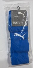 Puma Liga Soccer Football Socks Size 3 Electric Blue Lemonade/White Logo US 7-9