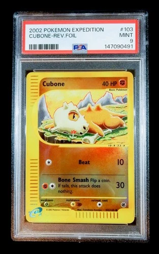 2002 Pokemon Cubone Expedition 103/165 Reverse Foil Holo PSA 9