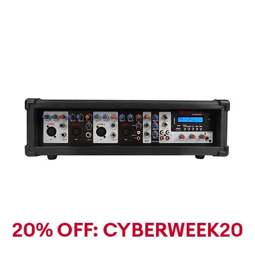 Rockville RPM45BT 1800w Powered 4 Channel Mixer/Amplifier w Bluetooth/EQ/Effects