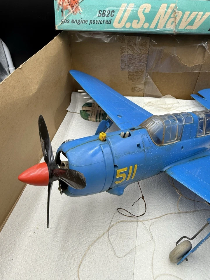 Vtg COX Thimble Drome HELLDIVER Model Airplane Made In USA .049 Gas Engine as-is - Image 3 of 4