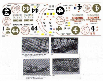 #ad Fred Cady Decal #560 1961 Simoniz Golden Anniversary #4 Black amp; Gold Car $9.00