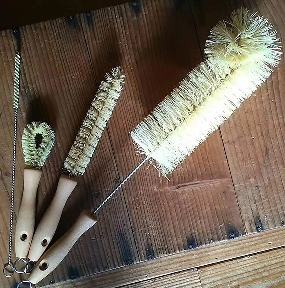 Juego de cepillo y pajita para botellas totalmente natural (sin plástico) Foto 4 de 4