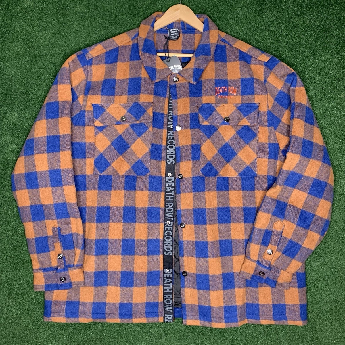Sz 5XL Death Row Records Wool Blend Plaid Flannel Jacket by Snoop
