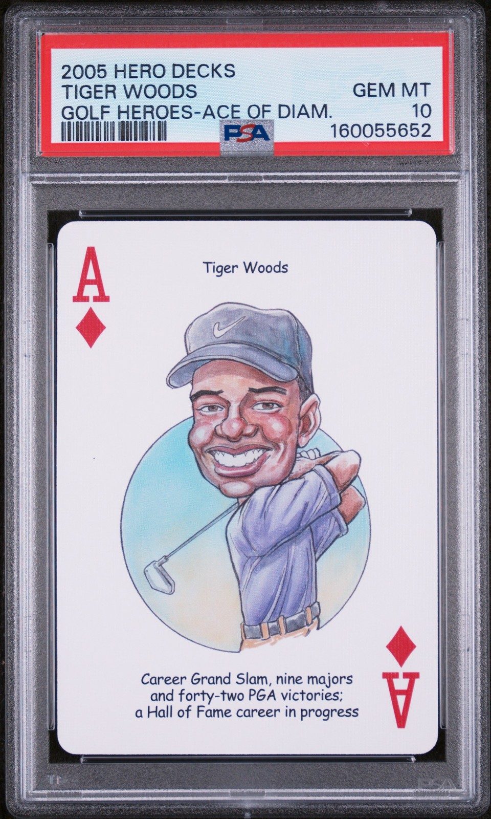 2005 HERO DECKS GOLF HEROES ACE OF DIAMONDS TIGER WOODS PSA 10
