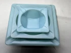 Vintage Turquoise Blue Stacking Ashtray Set – Delphite Milk Glass