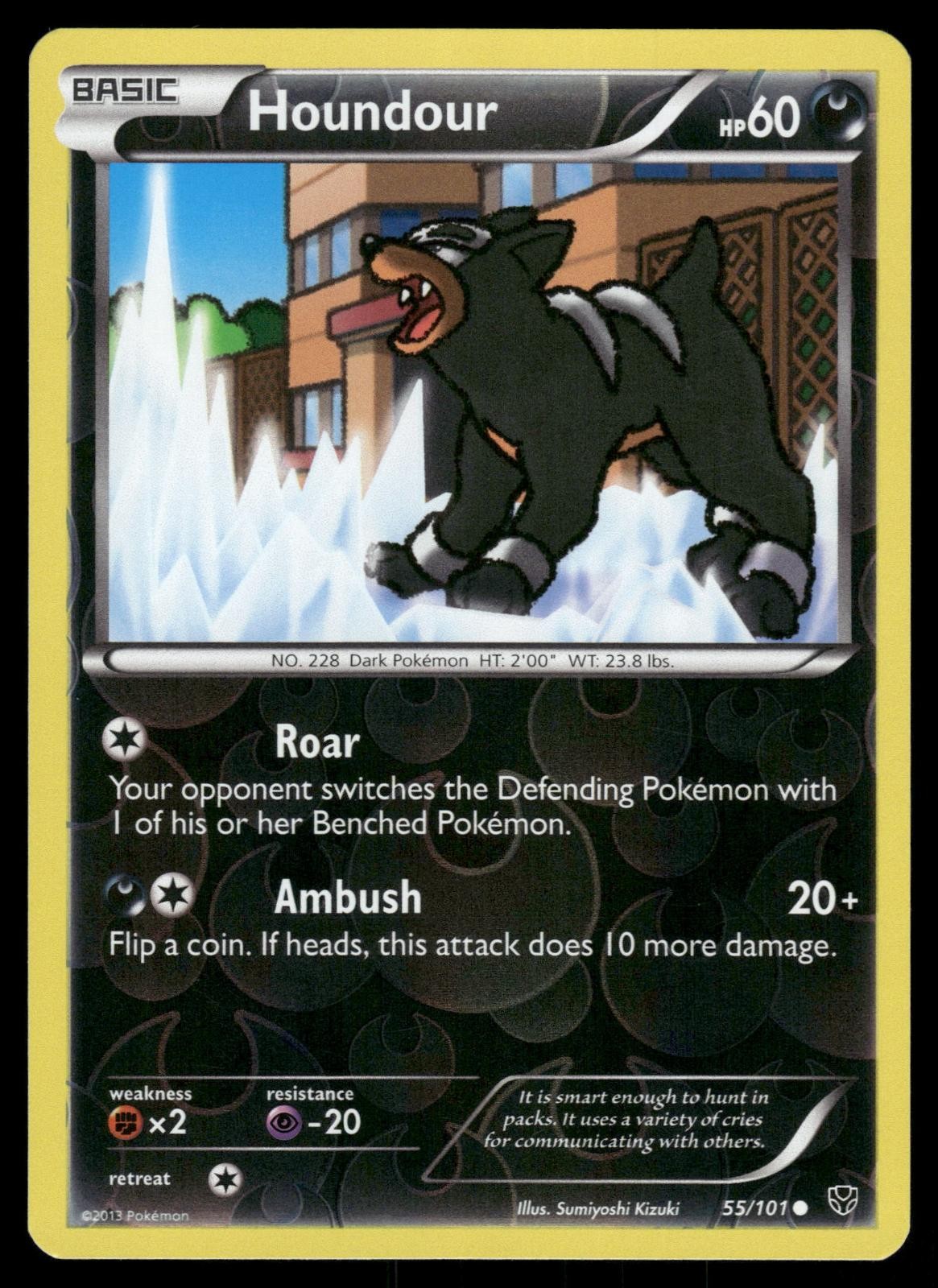 Houndour 55/101 Common Plasma Blast Pokemon Reverse Holo Moderately Played