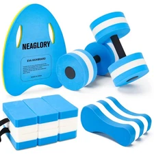 NEAGLORY 5 Pieces Water Aerobics Set, Aquatic Exercise Set Pool Fitness Equip...