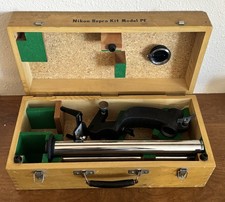 Nikon F Nippon Kogaku portatile modello PF Repro copia stand kit completo con custodia in legno