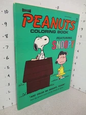 PEANUTS Charlie Brown coloring book unused 1971 Saalfield 96pg comic SNOOPY