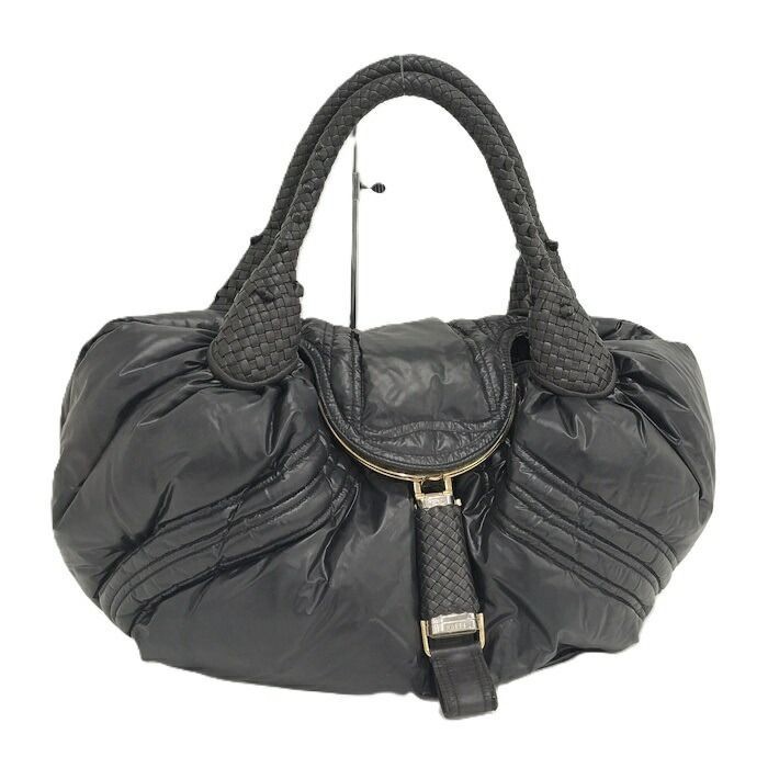 Fendi Spy Handbag 8BR511 Clasp pocket nylon Color Black Women's