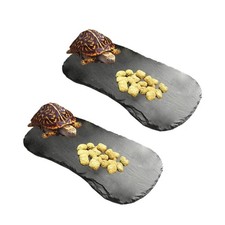 Reptile Basking Platform 11''x5.5'' Turtle Rock Plate Feeding Food Bowl Dish Fee
