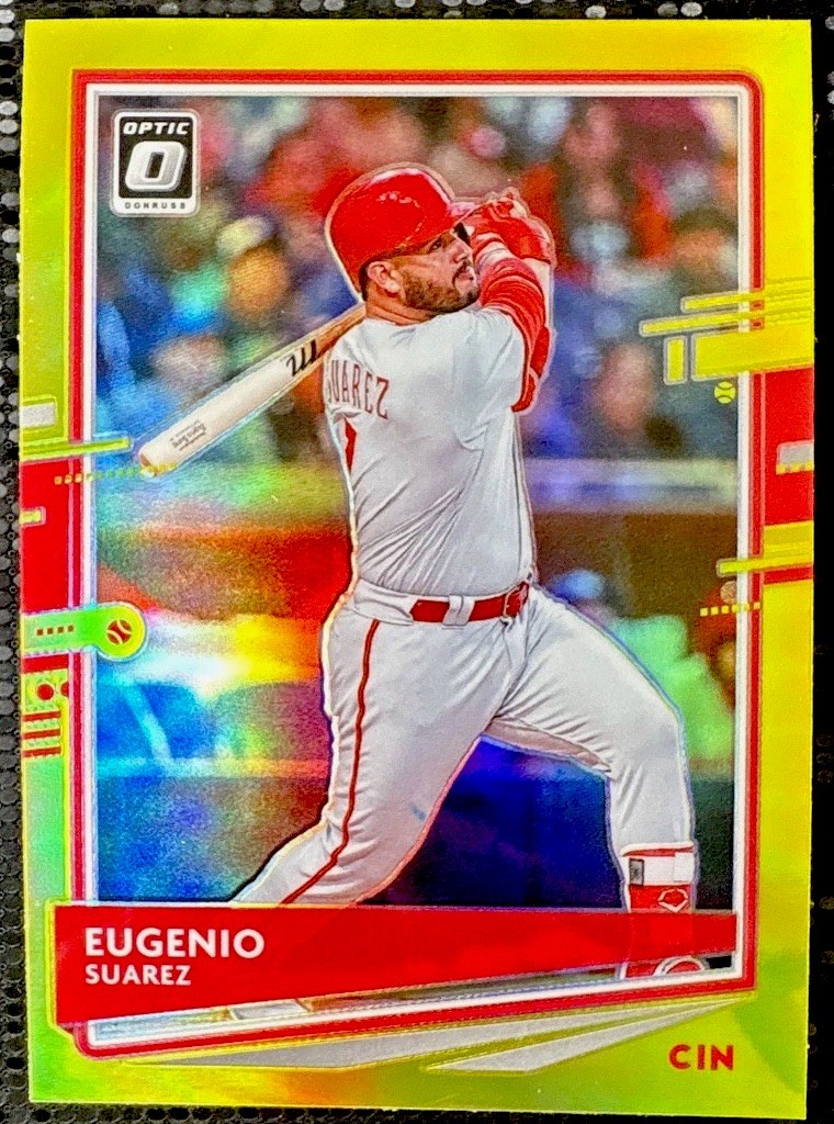 2020 Panini Donruss Optic - Eugenio Suarez #139 Lime Green Prizm - Reds