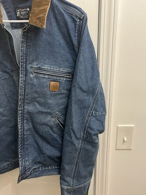 Carhartt Men's denim Detroit jacket 107327-HT6 MUSKEGON Size large