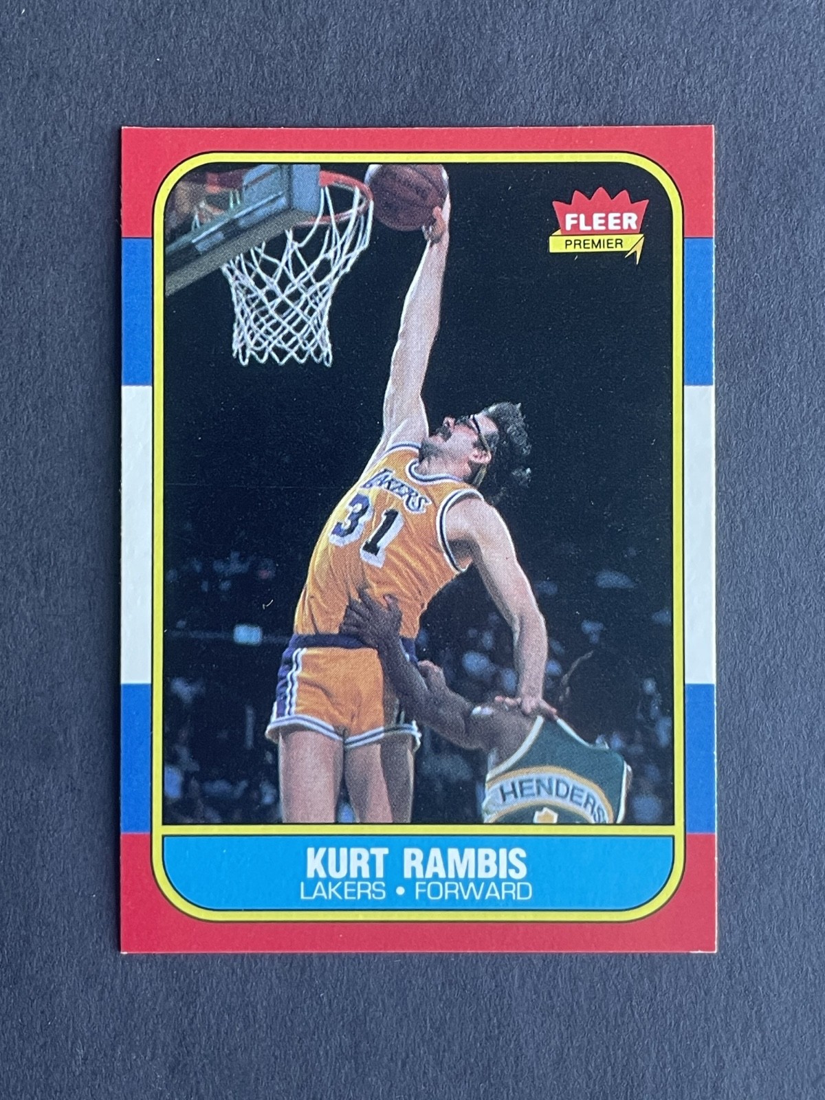 1986-87 Fleer Basketball Card Kurt Rambis RC Los Angeles Lakers #89 NM