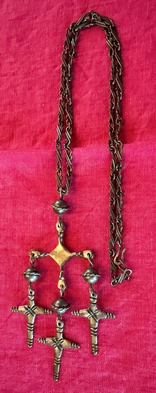 Vintage Mexican Sterling Yalalag Cross Necklace