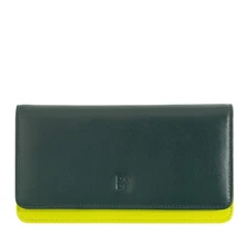 DUDU Women's Large Soft Leather Multicolor RFID Pouch Wallet