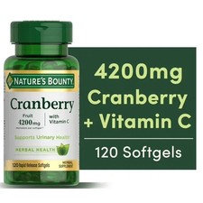 Nature's Bounty Cranberry with Vitamin C4200 mg Equivalent, 120 Softgels & count