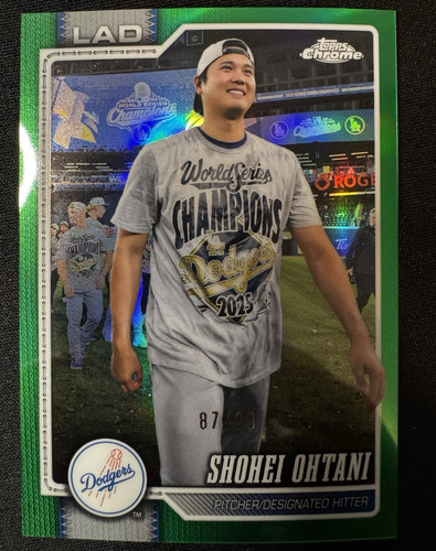 2026 Topps Chrome Shohei Ohtani SP Image Var Green #1 Los Angeles Dodgers #/99